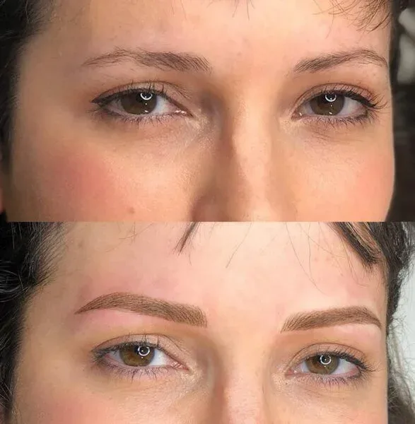 Combination brows — before and after
